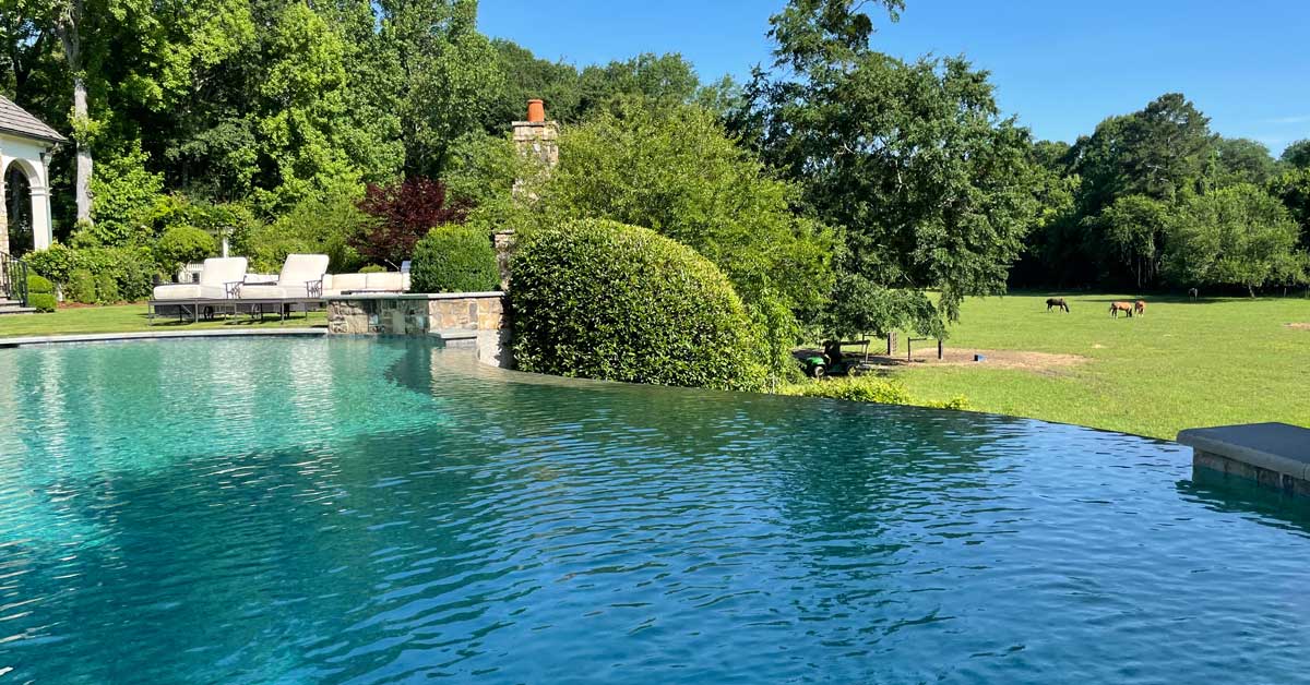 A Paces-maintained pool with stone surround